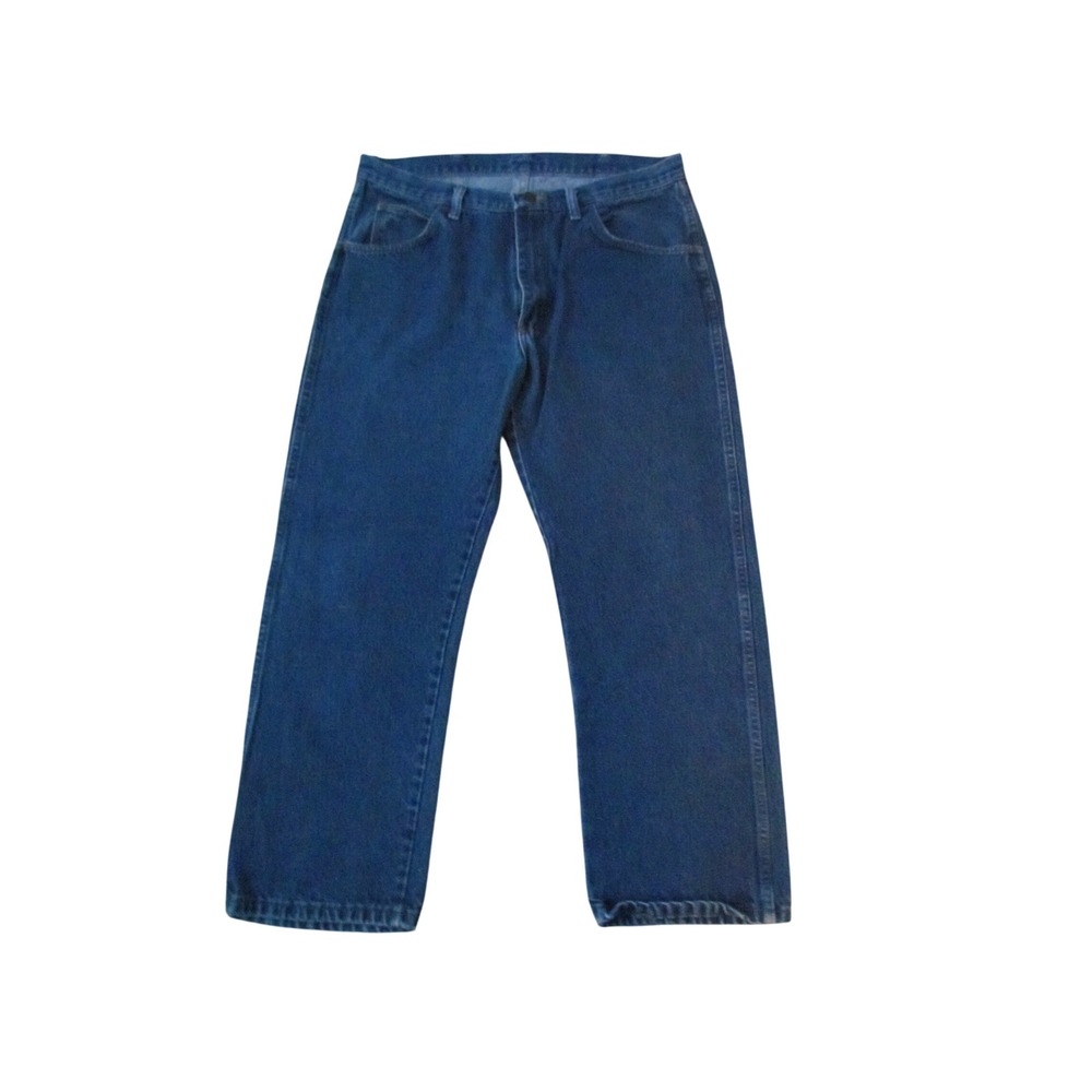 Wrangler 87624NV Jeans 36x29 Blue Straight Leg Cotton Denim Workwear